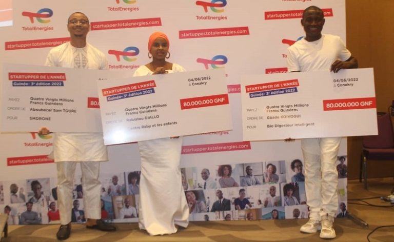 TotalEnergies Marketing Guinée célèbre les lauréats du Challenge Startupper de l’année 2022